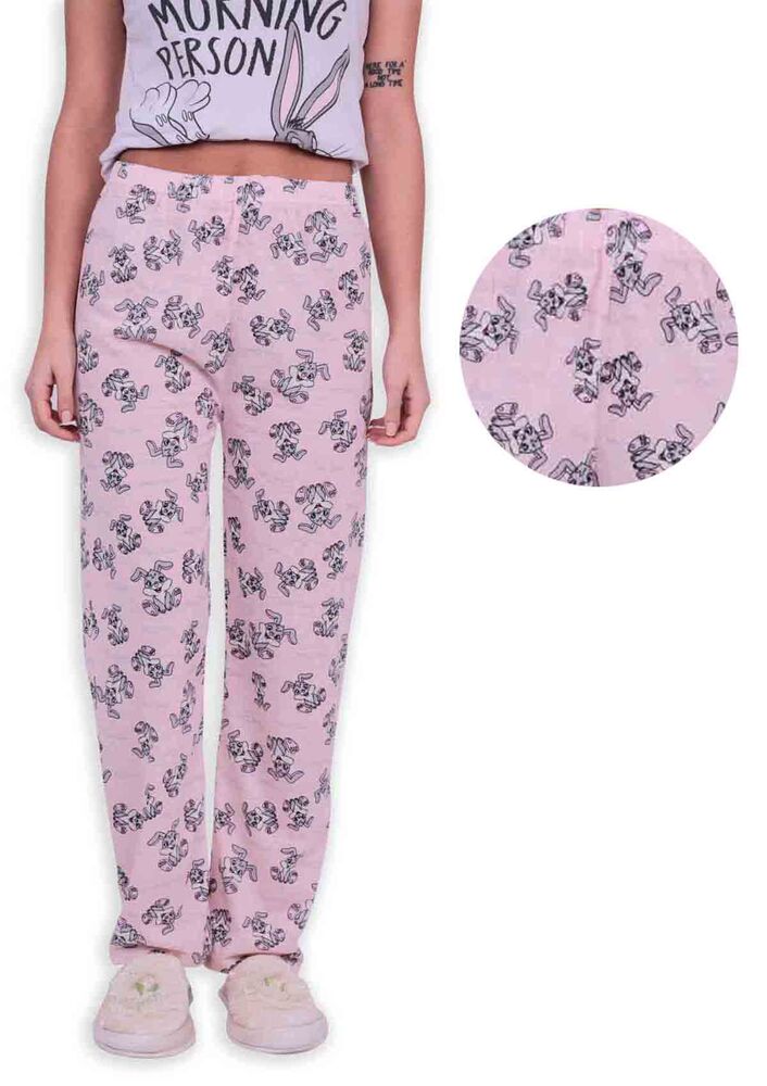 Tavşan Baskılı Kadın Pijama Altı | Pembe