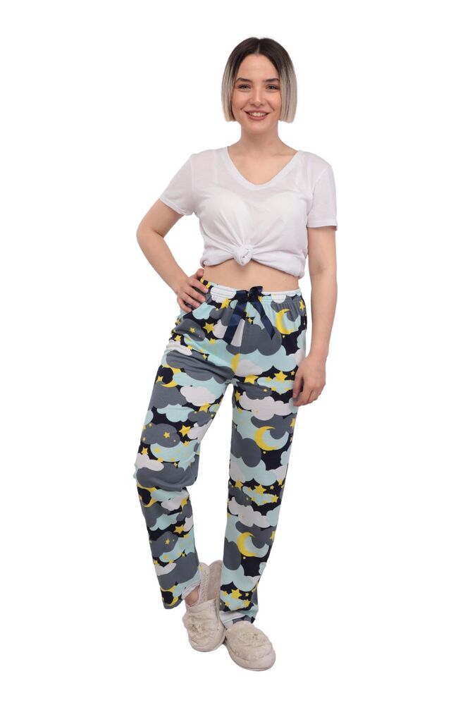 Bulut Desenli Kadın Pijama Altı | Gri