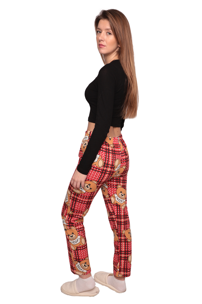 Ayıcık Desenli Kadın Pijama Alt 0784 | Kırmızı