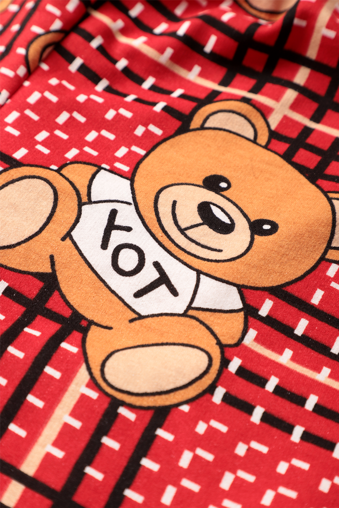 Ayıcık Desenli Kadın Pijama Alt 0784 | Kırmızı
