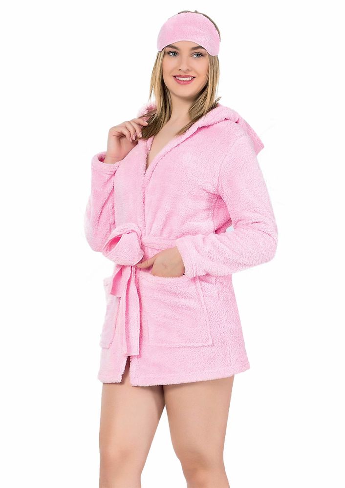 Polkan Uyku Gözlüklü Welsoft Sabahlık 17748 | Bebe Pembe