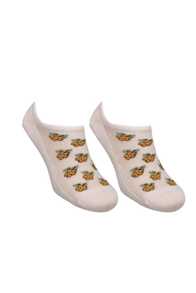 Kadın Bambu Sneakers Desenli Çorap 27619 | Beyaz