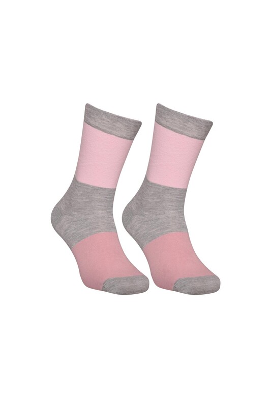 MOZAİK - Çizgili Soket Çorap 6500 | Pembe