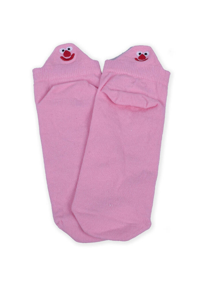 Nakış Desenli Kadın Soket Çorap | Pembe