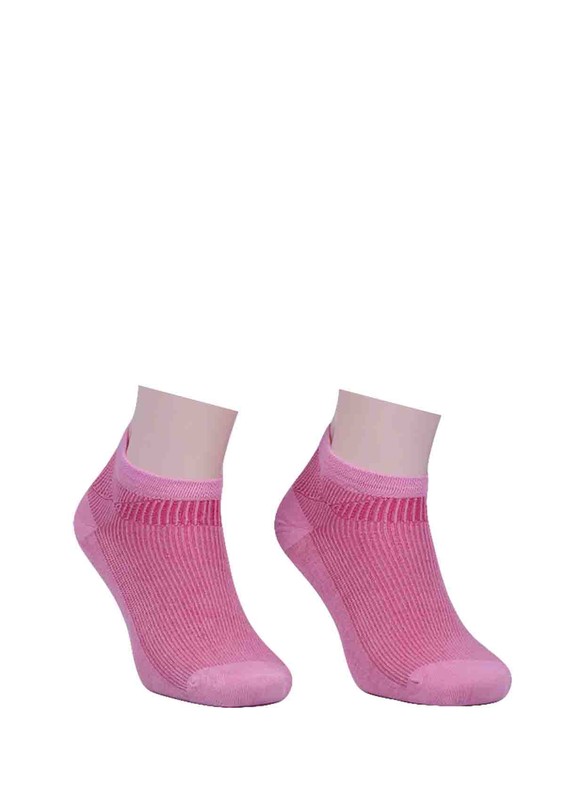 Desenli Bambu Çorap 408 | Pembe - Thumbnail