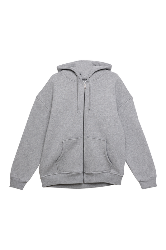 CALİMERA - Kapşonlu Fermuarlı Sweatshirt 90209 | Gri