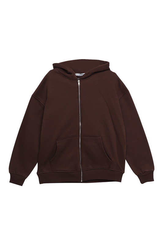 CALİMERA - Kapşonlu Fermuarlı Sweatshirt 90209 | Kahverengi