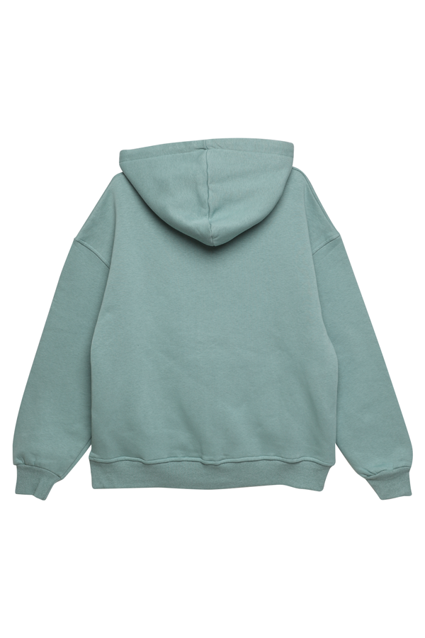 Kapşonlu Fermuarlı Sweatshirt 90209 | Su Yeşili