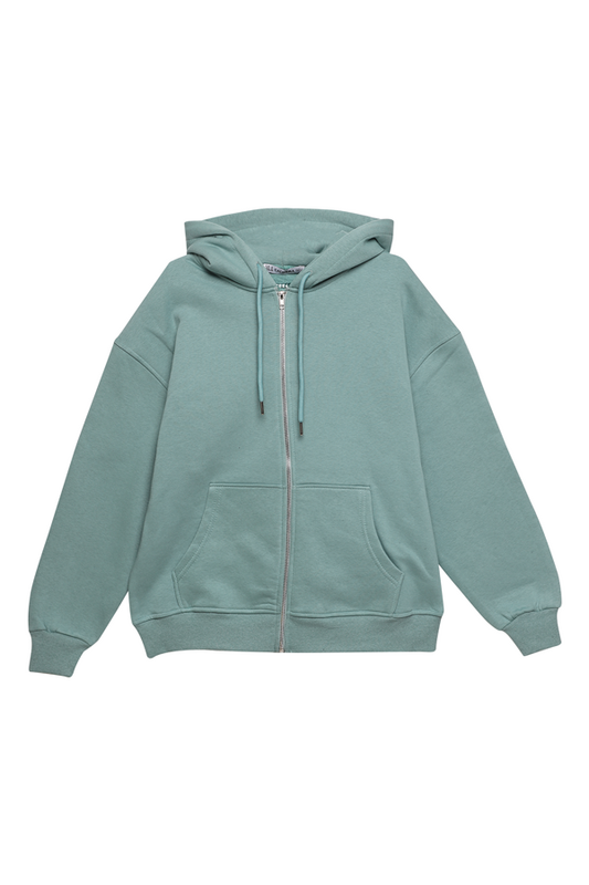 CALİMERA - Kapşonlu Fermuarlı Sweatshirt 90209 | Su Yeşili