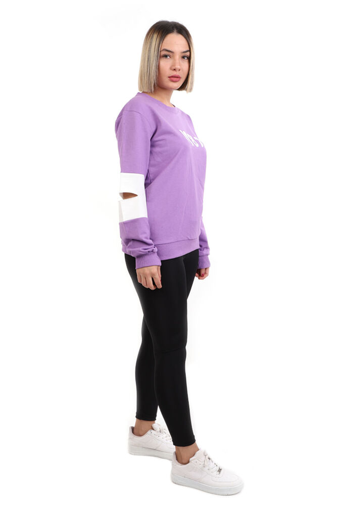Hostes 1987 Baskılı Kadın Sweat 6501 | Mor