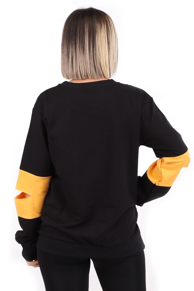 Hostes 1987 Baskılı Kadın Sweat 6501 | Siyah
