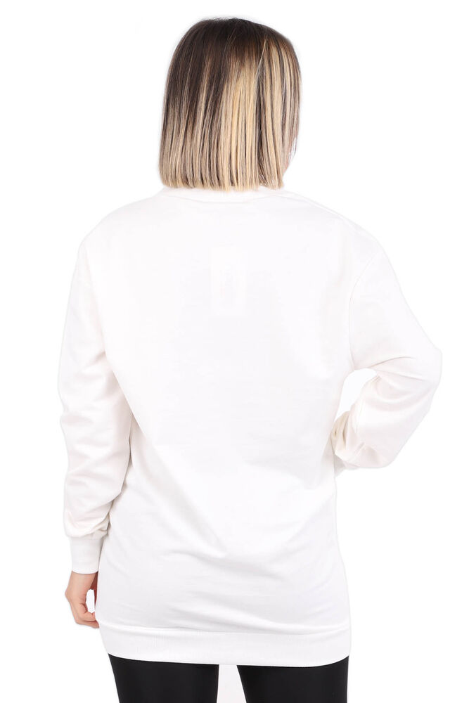Angels Yazı Nakışlı Kadın Sweat 4142 | Krem