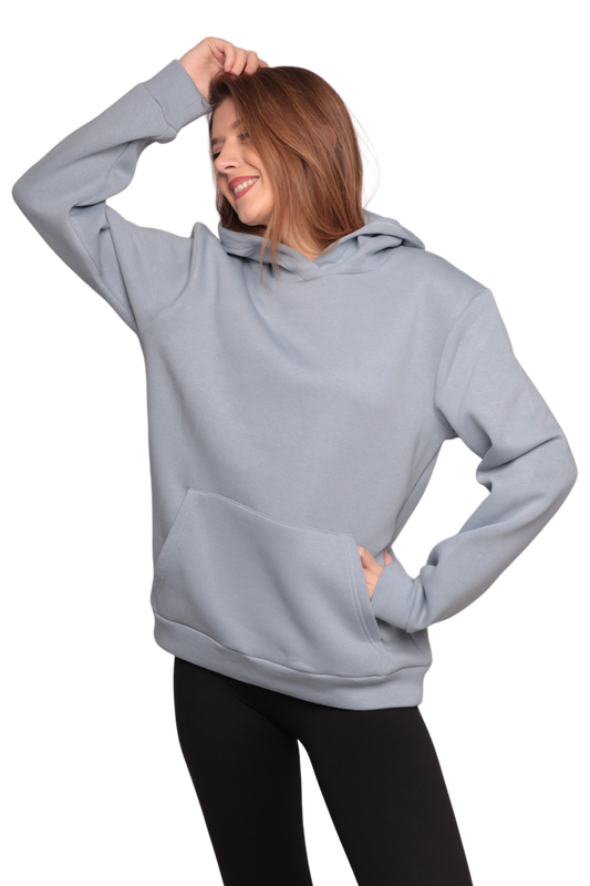 SİMİSSO - Kapşonlu 3 İplik Sweatshirt 0153 | Açık Mavi
