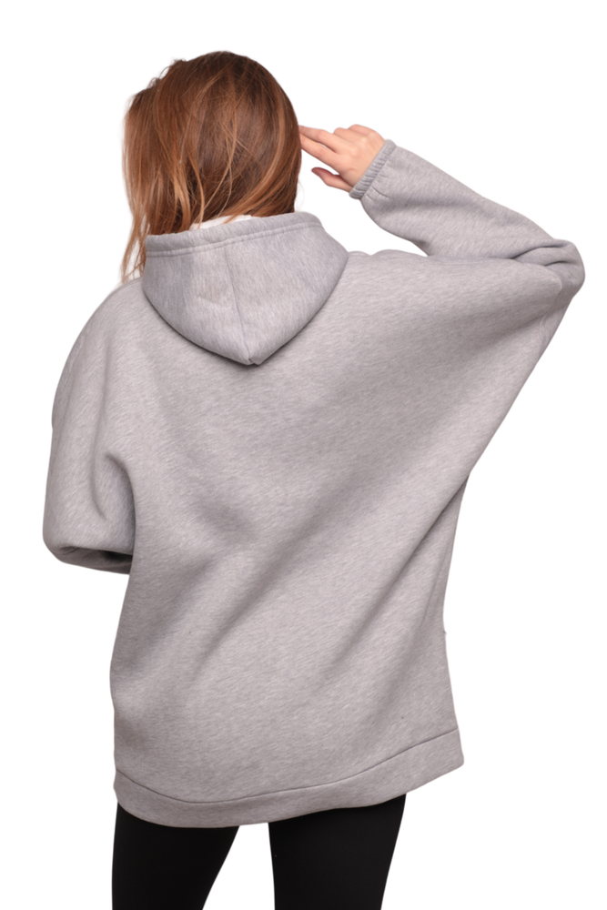 Kapşonlu 3 İplik Sweatshirt 3584 | Gri