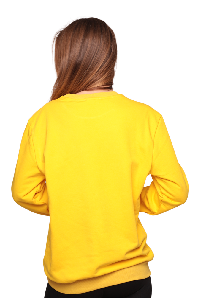 Bisiklet Yaka Kadın Sweatshirt 0147 | Sarı