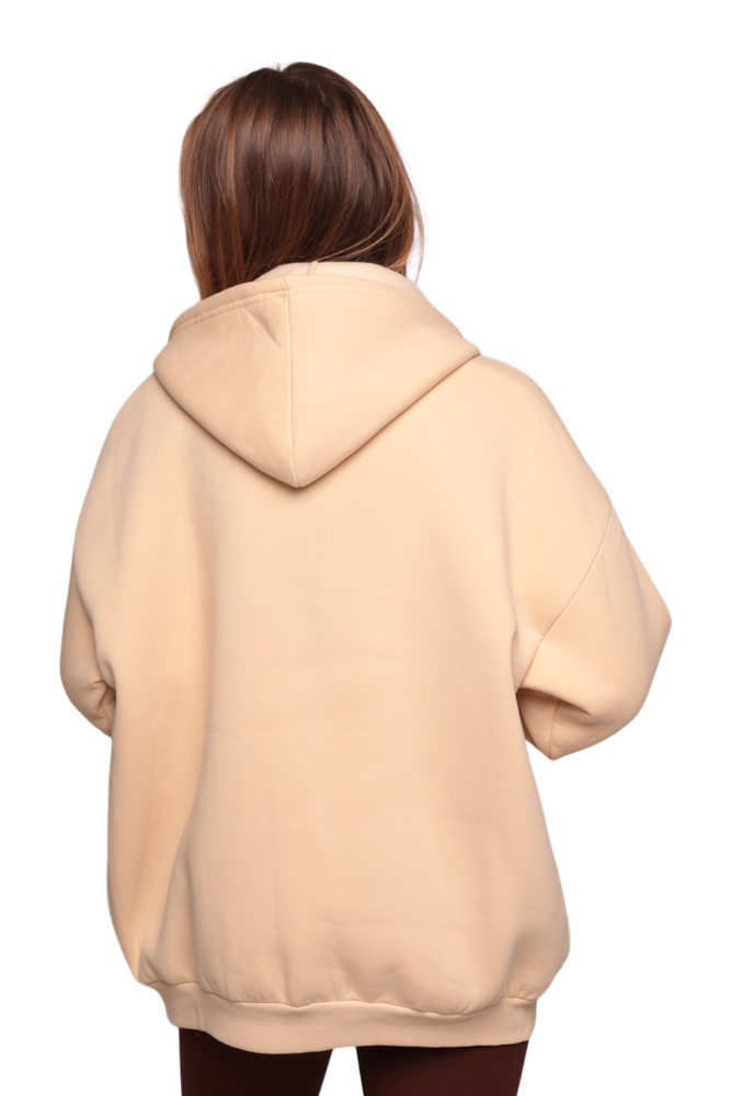 Fermuarlı 3 İplik Kadın Sweatshirt 3556 | Bej