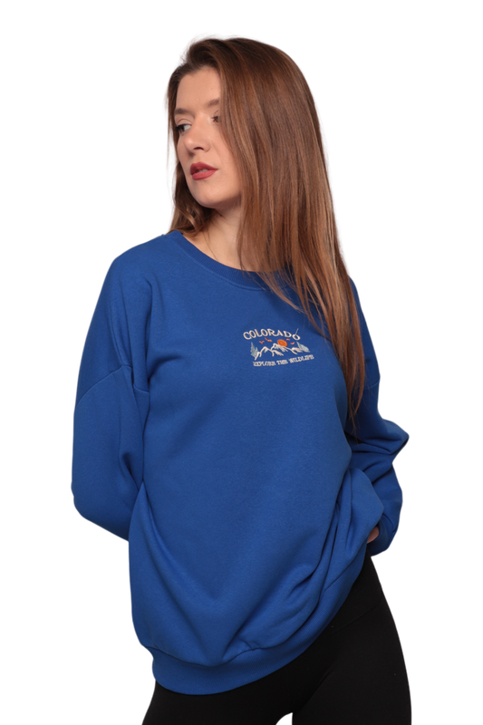 SİMİSSO - Nakışlı 3 İplik Kadın Sweatshirt 5808 | Saks