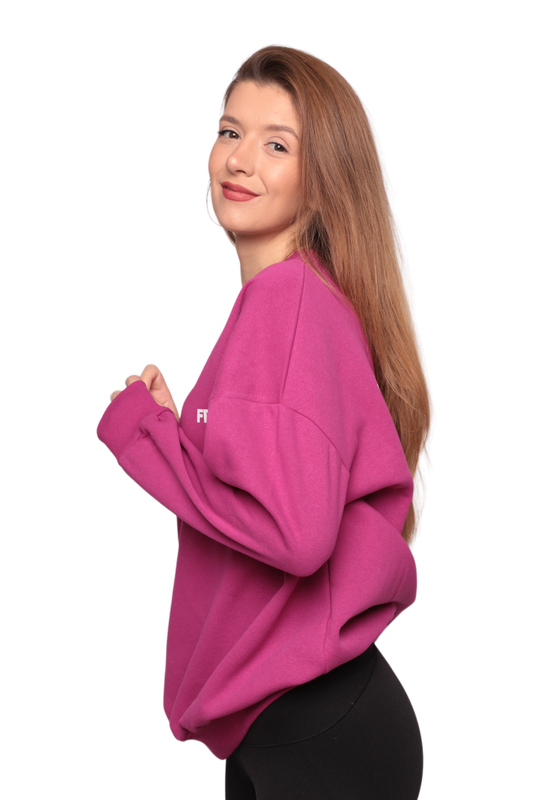 Baskılı 3 İplik Kadın Sweatshirt 5810 | Sıklamen 80 - Thumbnail