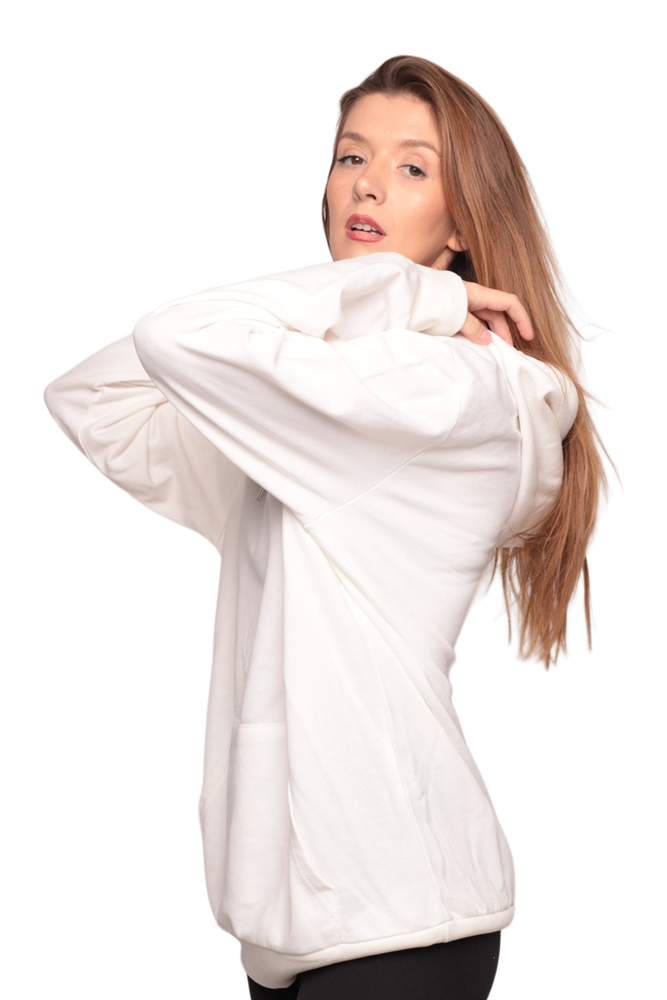 Kapşonlu 3 İplik Sweatshirt 3584 | Ekru