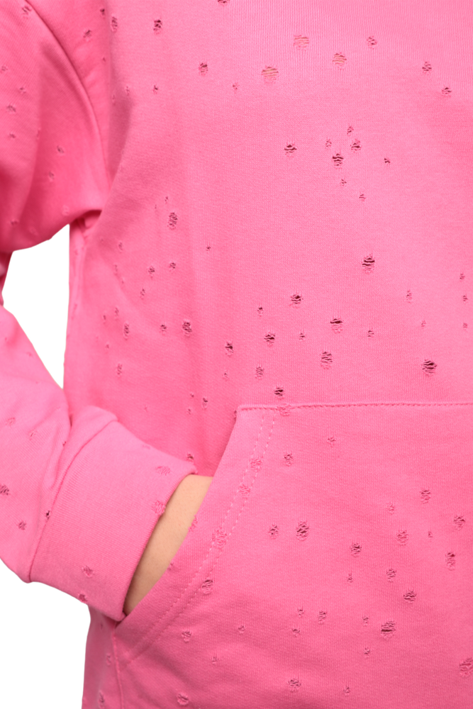 Kapşonlu Kadın Sweatshirt 0150 | Pembe
