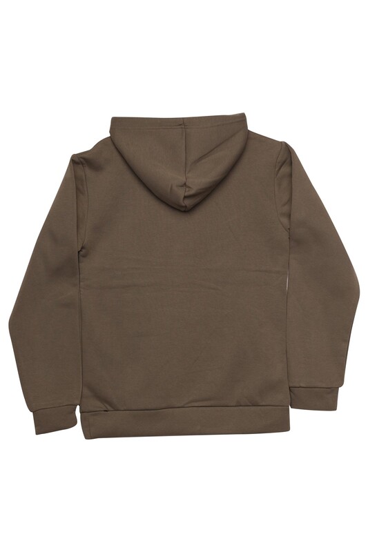 Kanguru Cepli Kapşonlu Sweatshirt 8135 | Haki - Thumbnail