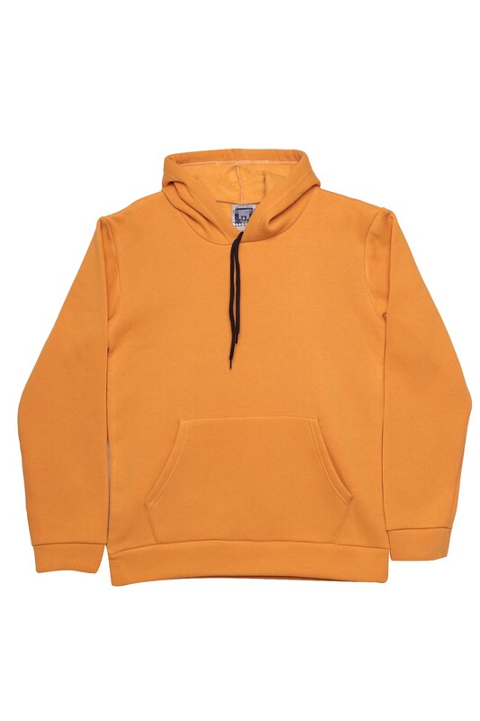 Kanguru Cepli Kapşonlu Sweatshirt 8135 | Hardal - Thumbnail