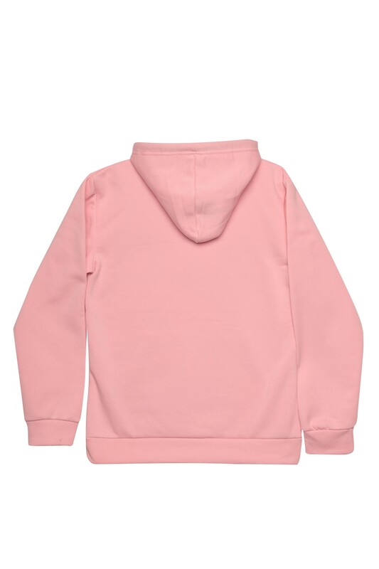 Kanguru Cepli Kapşonlu Sweatshirt 8135 | Pembe - Thumbnail