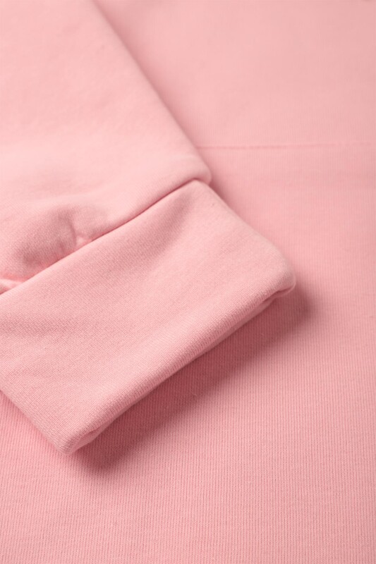 Kanguru Cepli Kapşonlu Sweatshirt 8135 | Pembe - Thumbnail