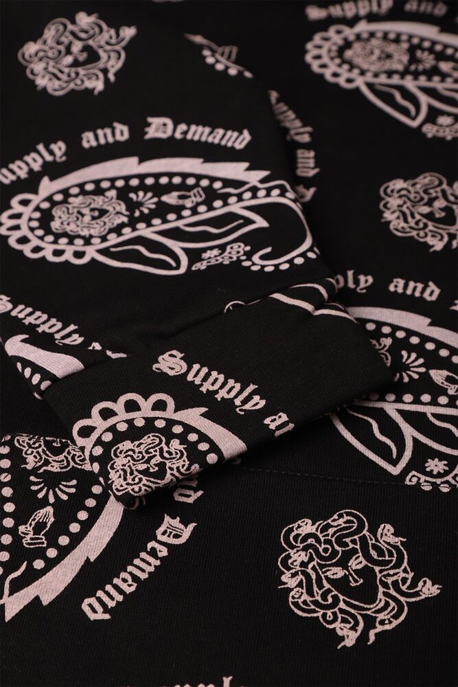 Kanguru Cepli Kapşonlu Sweatshirt 8135 | Siyah