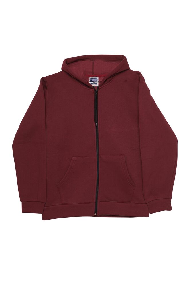Kapşonlu Fermuarlı Sweatshirt | Bordo