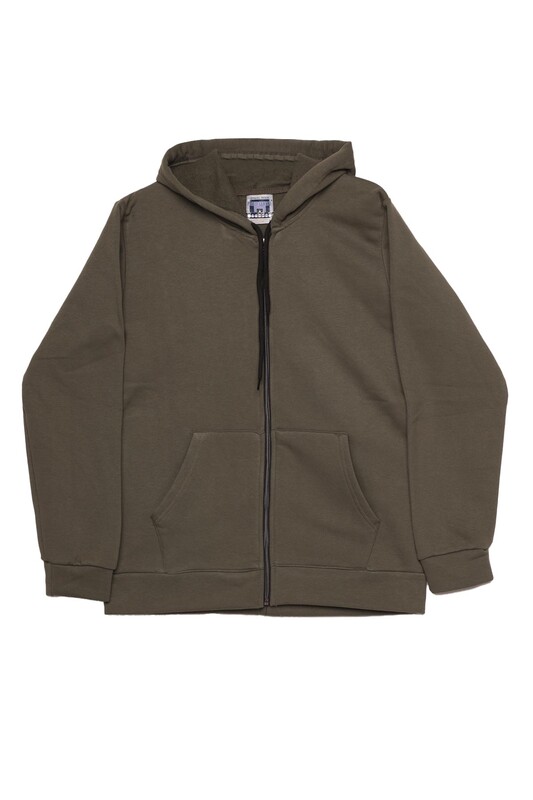 SİMİSSO - Kapşonlu Fermuarlı Sweatshirt | Haki