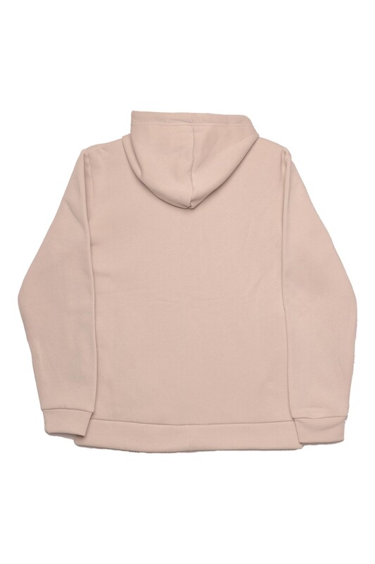 Kapşonlu Fermuarlı Sweatshirt | Taş - Thumbnail