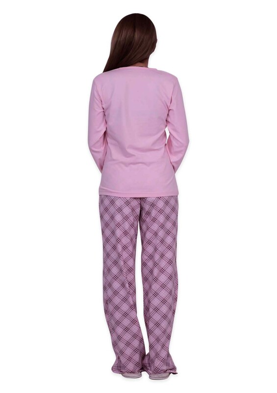Aydoğan Modal Uzun Kol Kadın Pijama Takımı 4430 | Pembe - Thumbnail
