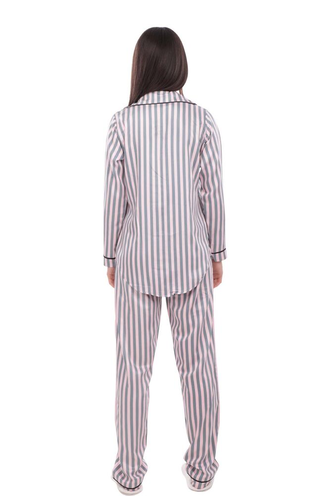 Aydoğan Poplin Uzun Kollu Gömlek Kadın Pijama Takımı 14025 | Pembe
