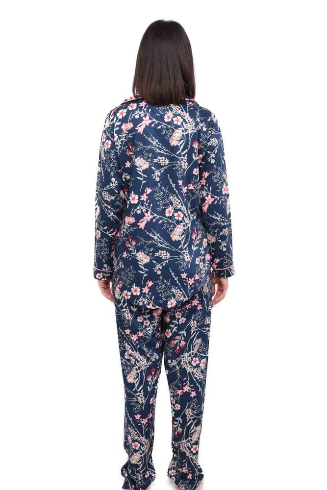 Aydoğan Poplin Uzun Kollu Gömlek Kadın Pijama Takımı 14044 | Lacivert