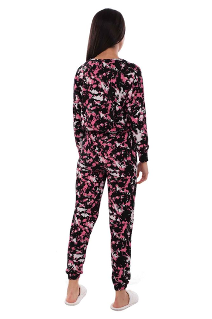 Koza Desenli Kadın Pijama Takımı 70554 | Siyah