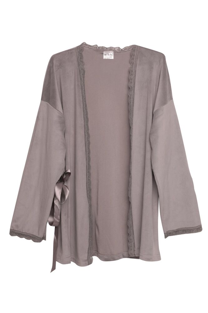 Kadın Kadife 3 lü Pijama Takımı 13402-1 | Gri