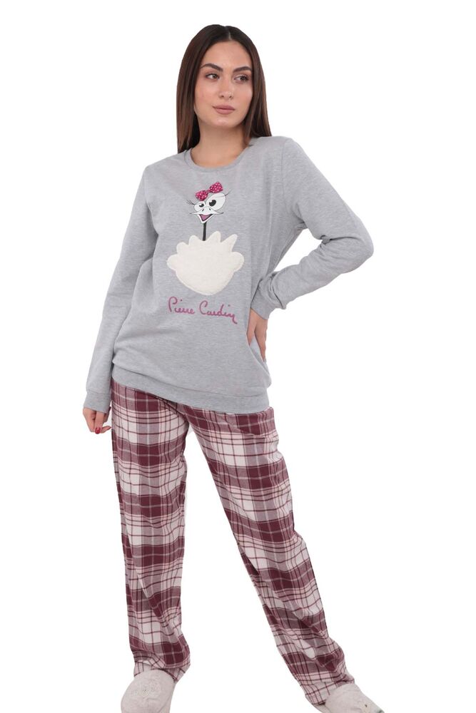 Pierre Cardin Boru Paçalı Desenli Pijama Takımı PC7220 | Gri