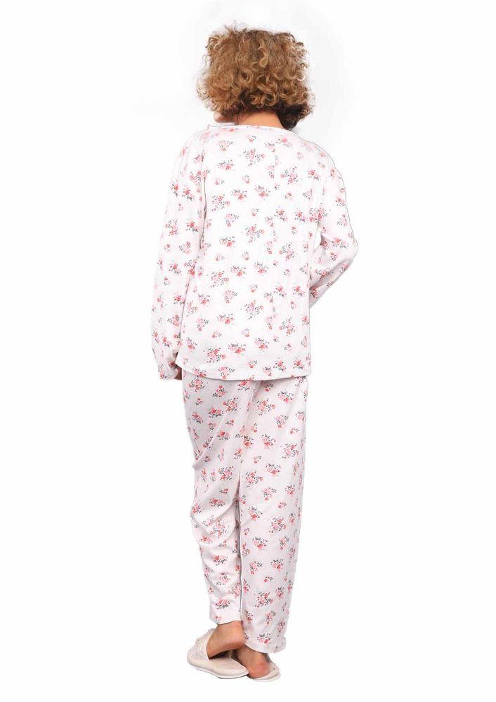 Podyum Yakası Kurdeleli Desenli Pijama Takımı 255 | Kırmızı