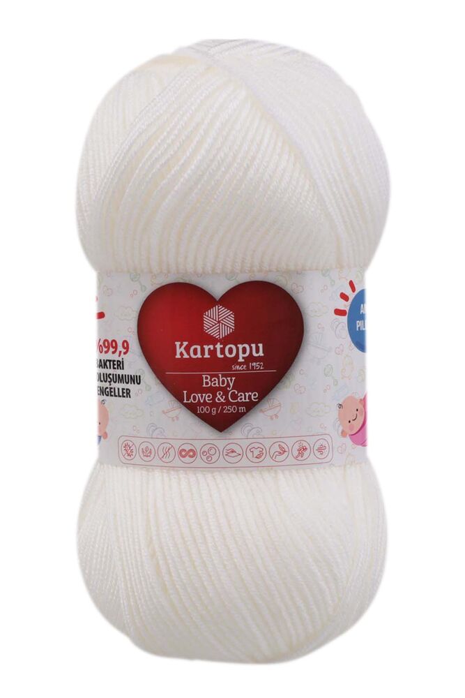 Kartopu Baby Love & Care El Örgü İpi | Beyaz K010