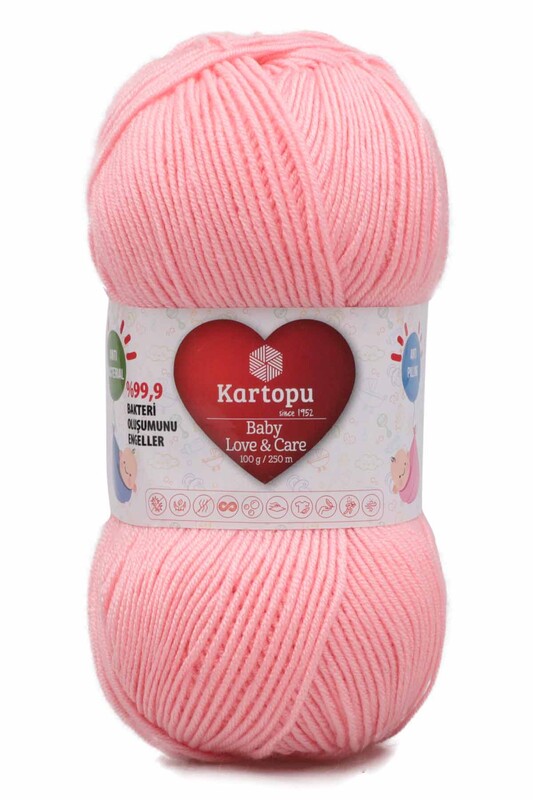 KARTOPU - Kartopu Baby Love & Care El Örgü İpi | Gül Pembe K777