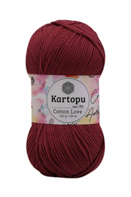 Kartopu Cotton Love El Örgü İpi | Açık Bordo K104