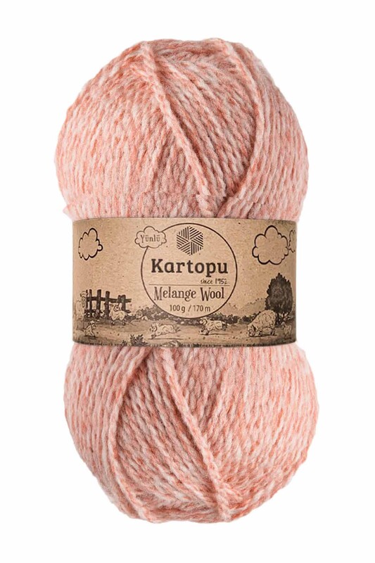 KARTOPU - Kartopu Melange Wool El Örgü İpi Pembe K9003