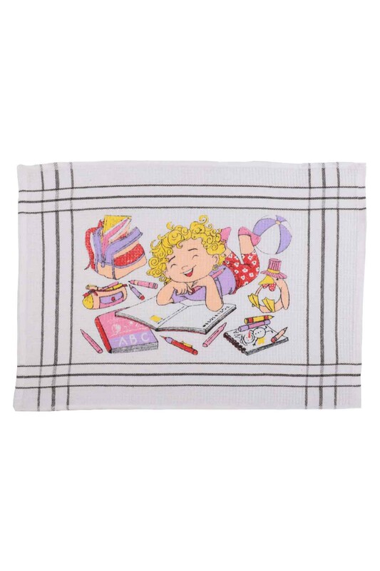 Çocuk Beslenme Örtüsü Neşeli Çocuk Desenli - Thumbnail