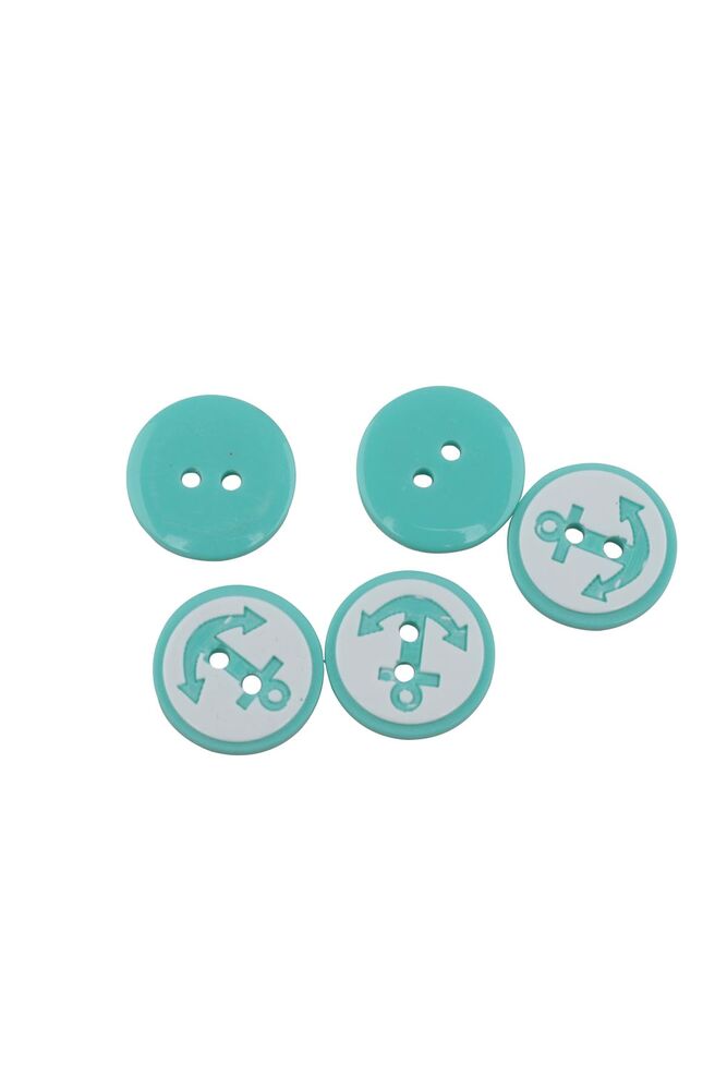 Çapa Desenli Düğme 5 Adet Yeşil