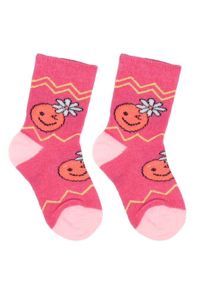 Desenli Kız Çocuk Soket Çorap 23 | Fuşya