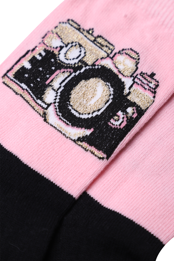 Baskılı Kız Çocuk Çorap Model 6 | Pembe
