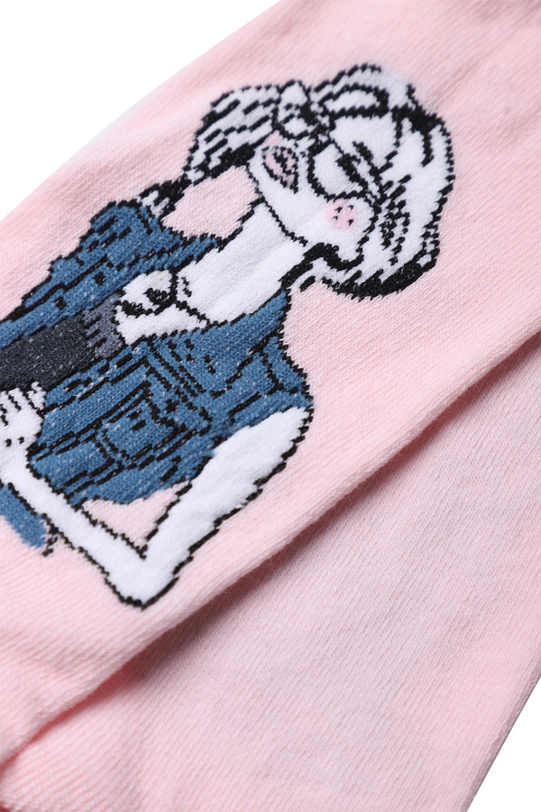 Baskılı Kız Çocuk Çorap Model 4 | Pembe