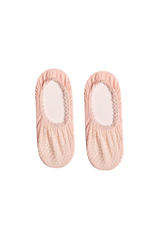 BERKA SOCKS - Kız Çocuk Dantelli Babet Çorap | Pudra