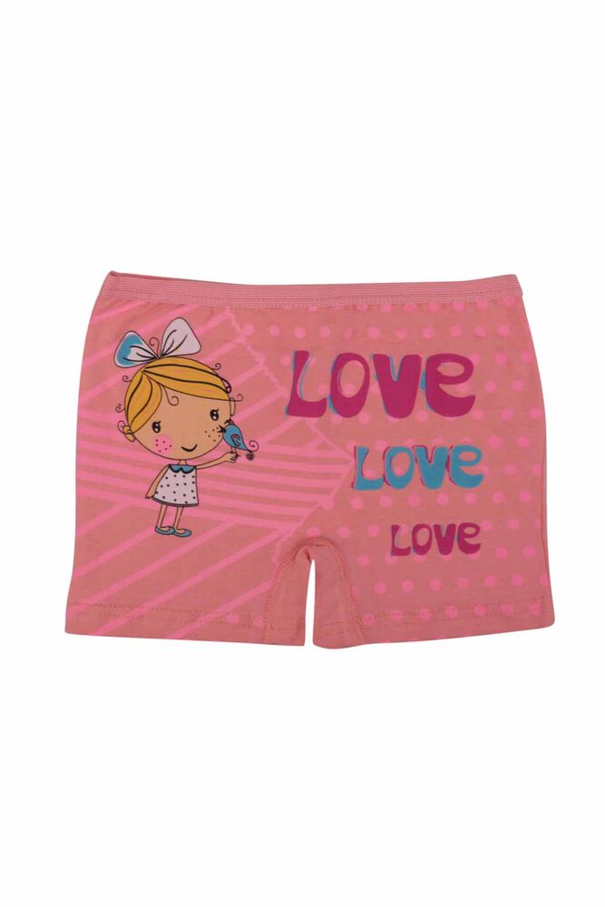 Love Yazı Baskılı Likraklı Kız Çocuk Boxer 5023 | Yavruağzı